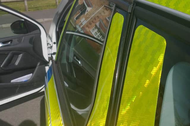 North East Derbyshire Response said the police car had to be taken off the road to be repaired due to damage caused to the door (picture: North East Derbyshire Response)