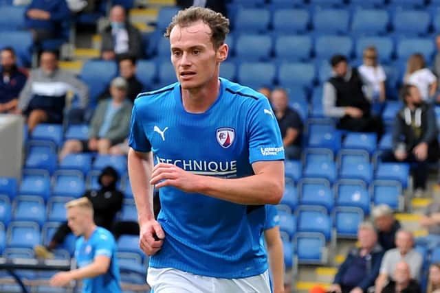 Liam Mandeville scored both of Chesterfield's goals in the win against Grimsby.
