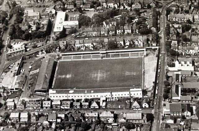A bird's=eye view of the old Chesterfield FC ground.