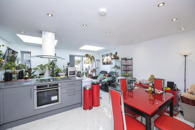 The dining area of the open-plan hub at the £300,000 Eastwood property.