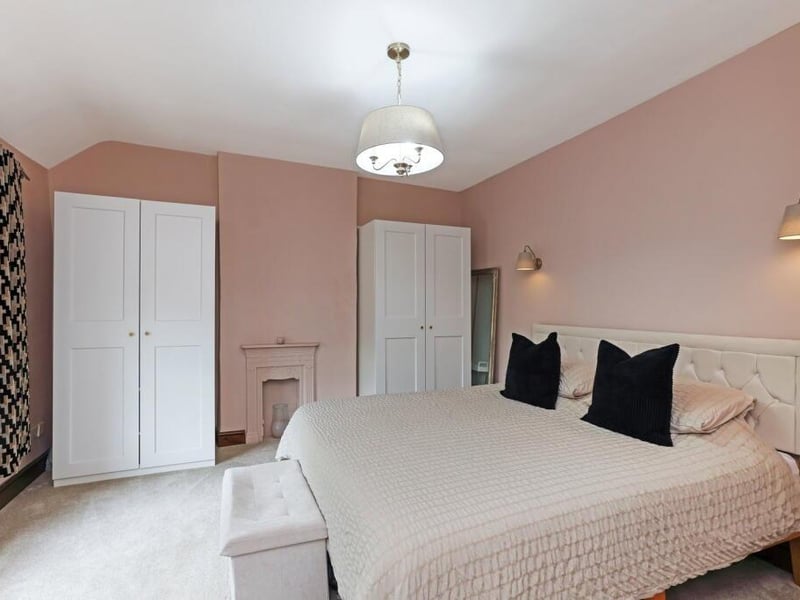 One of the three bedrooms in the updated cottage.