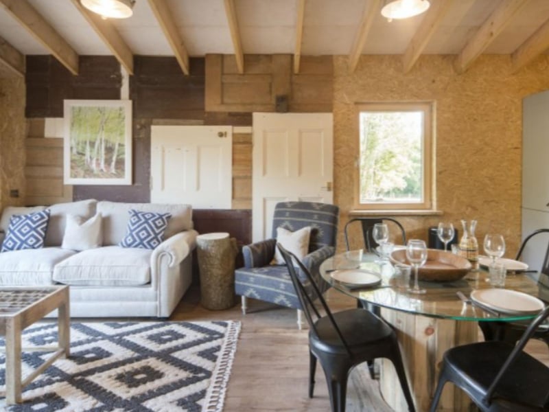 The living area includes a sofa bed if you want to bring the kids along (and remains a sofa if you don't).