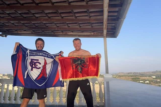 Dan has been flying the flag for Chesterfield and the Spireites on his travels.