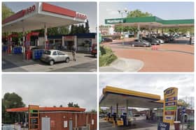 These are the latest prices at petrol stations across the area.