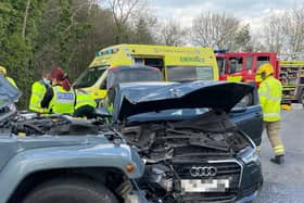 Derbyshire Dales Response Unit shared these images following the head-on crash in Cross O’ Th’ Hands, Derbyshire (picture: Derbyshire Dales Response Unit)