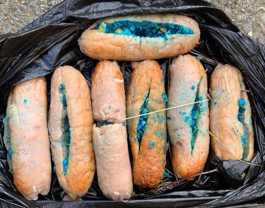 Sausages laced with poison have been found in the Chesterfield area. Pictures by Sam Childs.