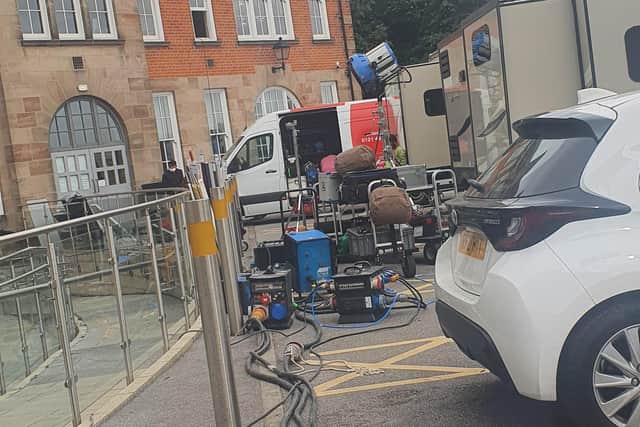 The Bollywood film crew in Chesterfield.