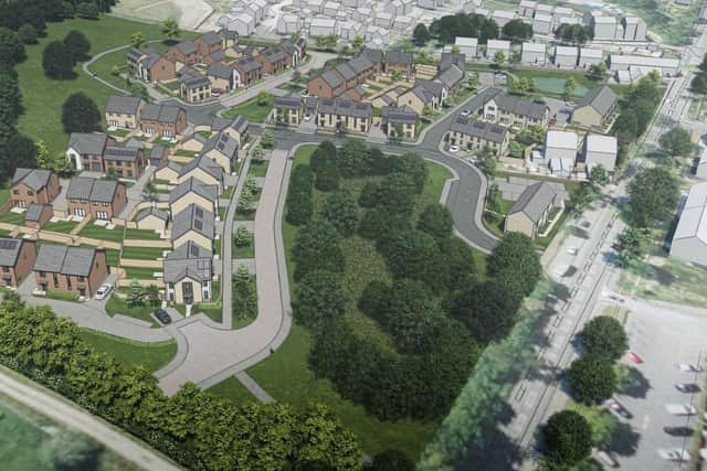 An overview of the planned 75-home housing development in Chesterfield Road, Matlock, could look like. Image from Honey and Nineteen47.
