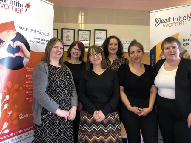 Members of the Deaf-initely Women committee including Office Manager Rachel Shaw (front left) and Managing Director Teresa Waldron (front, second from left)
