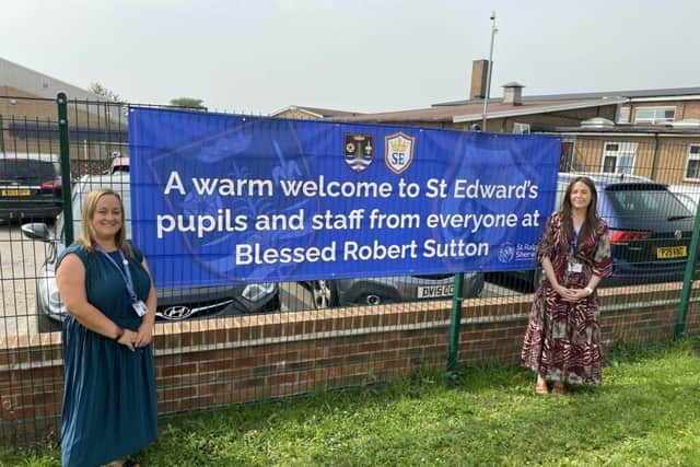 Now pupils from nursery to year two have been able to return safely to St Edward’s, but years three to six have moved temporarily to Blessed Robert Sutton Catholic Voluntary Academy, in Burton, which transformed empty classrooms to accommodate the new students in just four days.