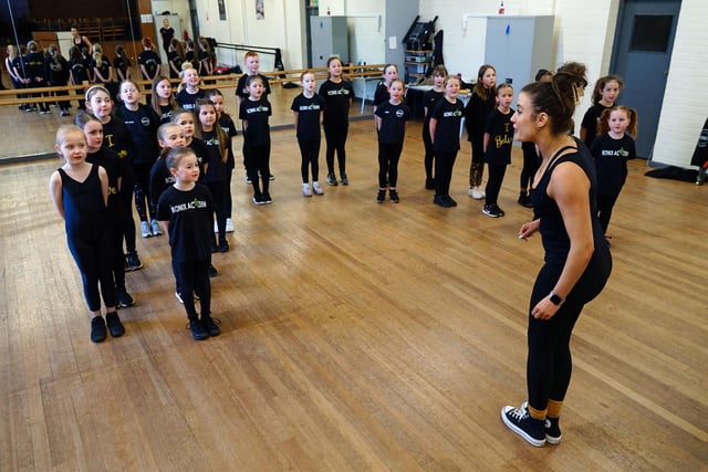 Pupils take their lead from teacher Ami Evans at Ikonix Academy of Performing Arts which is based at Hall on the Green, Newbold.
