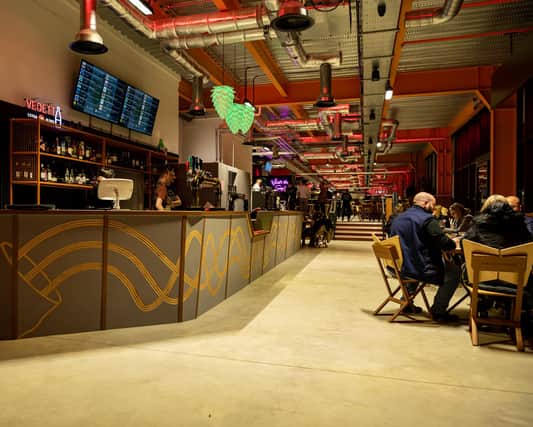 The Hop Lamp serves as the venue’s bar, offering a wide variety of beers and spirits from the UK and beyond.