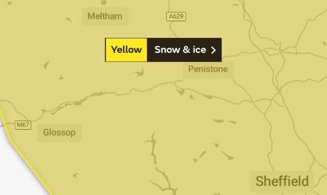 A weather warning has been issued for Derbyshire.