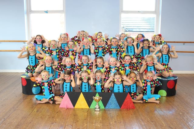 The babes troupe from the Whittington Moor branch of Kickers won top votes and the trophy for their Rainbow World entry.