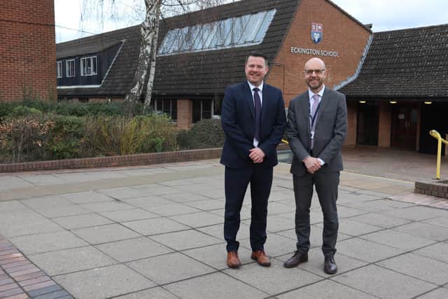 The new headteacher Richard Cronin (on the left) and Chris James, Chief Executive Officer of Chorus Education Trust, hope to improve the Ofsted rating at Eckington School.