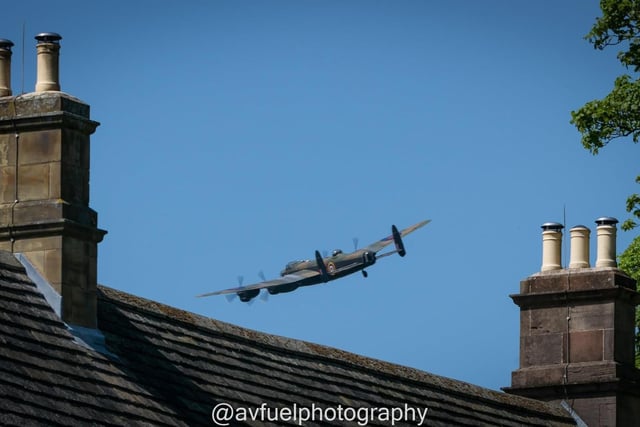 The iconic aircraft also flew over Hardwick Hall.