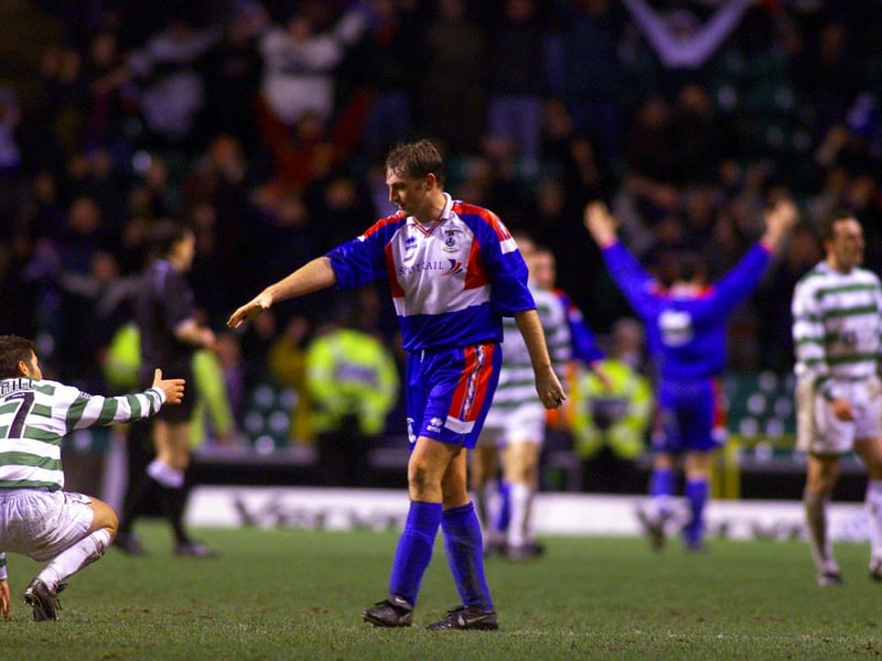 A home defeat to the part-timers in front of disbelieving eyes at Parkhead signalled the end of John Barnes' brief reign as Celtic manager.  Barry Wilson's early opener was levelled by Mark Burchill, but an own goal from Lubo Moravcik and a Paul Sheerin penalty sealed the win for Steve Paterson's Inverness.