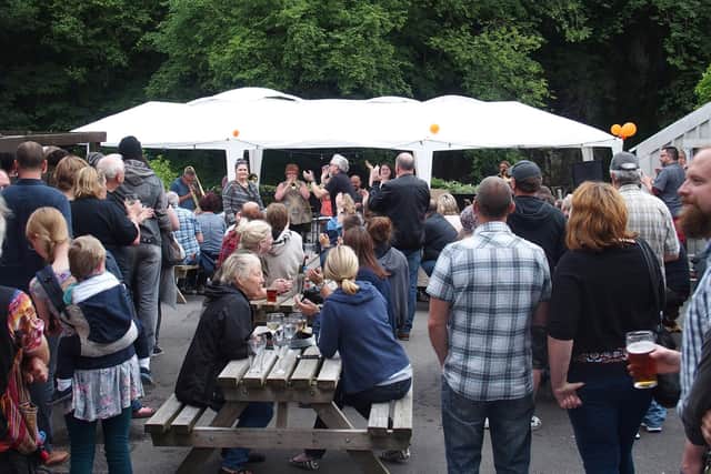 Liquid Brass performing at a previous edition of Matlock Bath Music Festival.