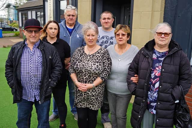 Members of the Staveley Improvement Team. Seen Briany and Billy Cooney, Old rectory guest house, Keith Bannister owner Harleys bar, Paula Smith Hair with attitude, Simon Bannister Tillys tavern, Linda Bannister Harveys bar and Emma Watson manager Harveys bar.