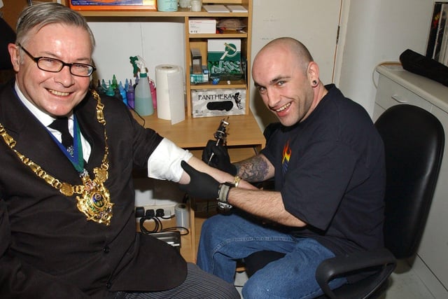 The Lord Mayor Coun Mike Pye nearly had a tattoo at a new tattoo studio in Orchard Square in 2005