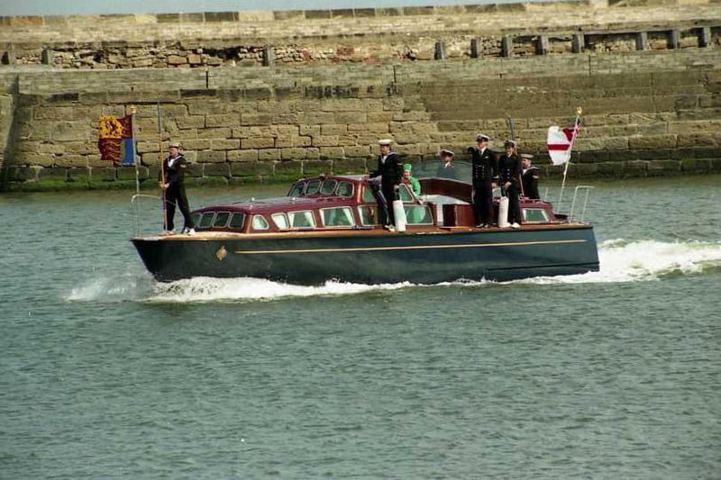 Her Majesty Queen Elizabeth II and Prince Philip arrive in Hartlepool in May 1993.