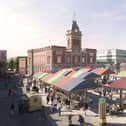 Market Square – the historic market will be revitalised – with a new layout to make it easier to walk around, new stalls with modern facilities for traders, and vibrant new canopies in heritage colours. The plans will also ensure the historic Town Pump is made into a unique feature in this space.