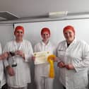 From left, reigning young cheesemaker of the year Ryan Gee, uncle Andy Gee, Lucy Taylor, and Diana Alcock.