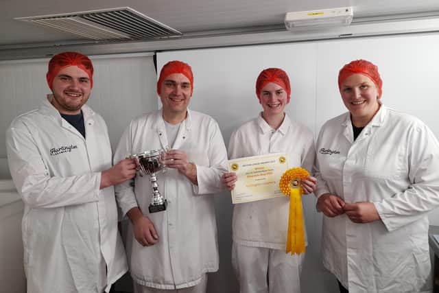 From left, reigning young cheesemaker of the year Ryan Gee, uncle Andy Gee, Lucy Taylor, and Diana Alcock.