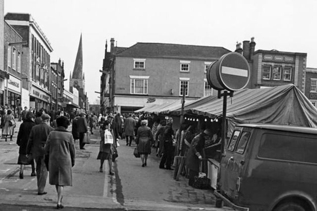 A busy market scene in 1980