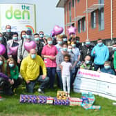 The Two Wheeled Photographer and #TeamPink with their Easter donations at The Den, Chesterfield Royal Hospital