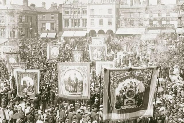 The market place was packed out for this miners' gala in 1902