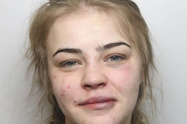 Keavey Toal, 23, of William Street, Derby, appeared at Derby Crown Court on July 19 when she was jailed for two and a half years after admitting attempted robbery, threatening a person with a bladed article, three counts of assaulting an emergency worker by beating and three counts of criminal damage.