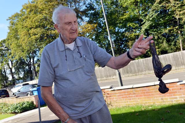 Pensioner Joseph Hill has lived Somersall Lane for 56 years and is now pleading with those reponsible to dispose of the bags of excrement properly or take them home.
