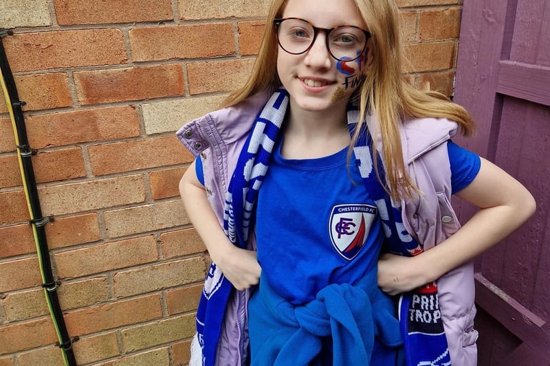A fan ready for the journey to Wembley.
