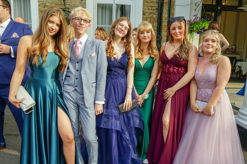 Students from Tupton Hall School outside Ringwood Hall where the prom event was held
