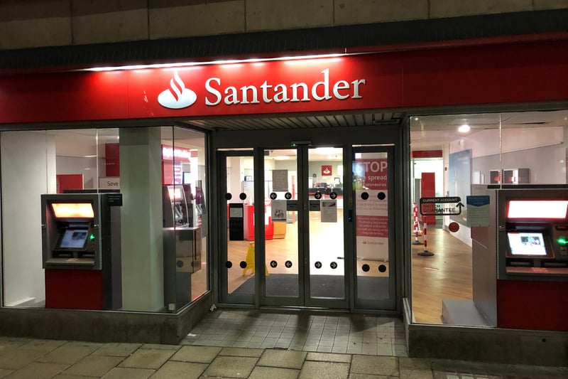 The Commercial Road branch of Santander photographed at 10.20pm on March 25. Picture: Richard Lemmer