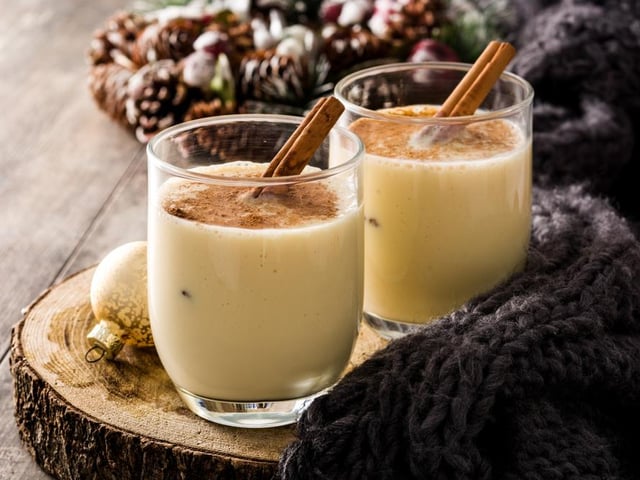 Eggnog follows closely behind, taking the second spot in the battle of the nation’s favourite festive tipples (Photo: Shutterstock)