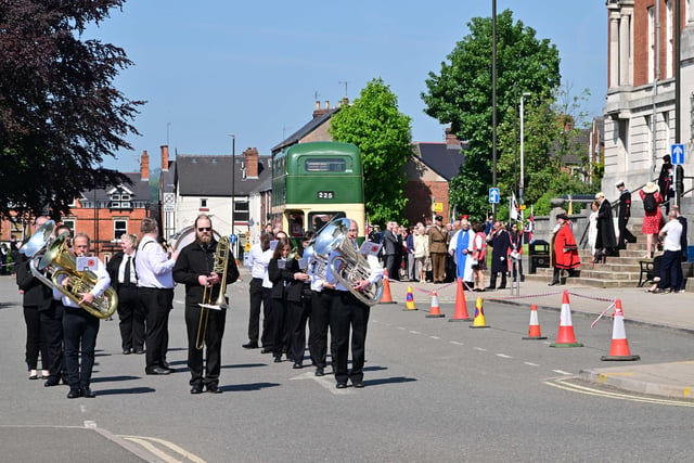 The parade started at the Town Hall on Rose Hill and travelled through the town centre to the Church of St Mary and All Saints. Returning to the Town Hall after the church service.