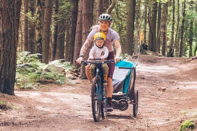 Kelly-Jayne Collinge can often be seen out riding with two-year-old son Atlas. (Photo: Cycling UK)