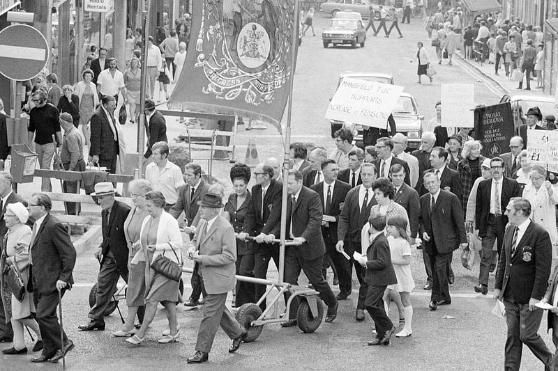 Mansfield pensions' protest from 1971