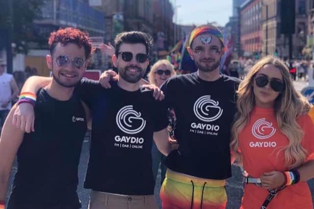 Calum and friends at Manchester Pride.