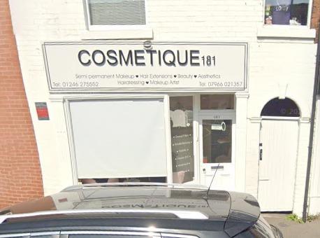 Cosmetique181, 181 Chatsworth Road, Chesterfield, S40 2BA. Rating: 5/5 (based on 12 Google Reviews).