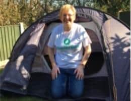 Kate Brookbank raised £1,200 through sponsorship of her six-night Tent for Lent challenge.