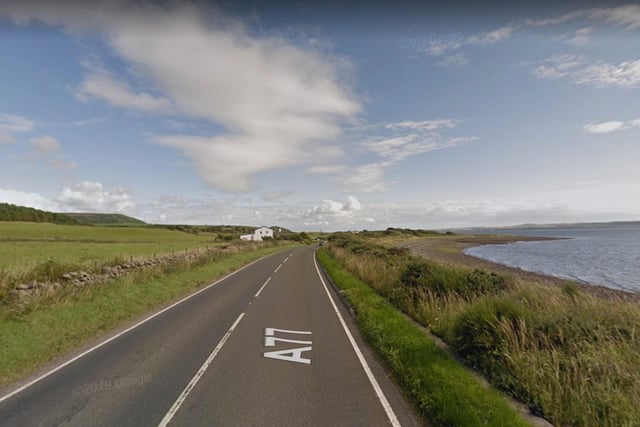 The number of serious or fatal accidents on the A77 (Glasgow to Portpatrick) between 2017 and summer 2019 was 40, making it Scotland's fourth most dangerous road.