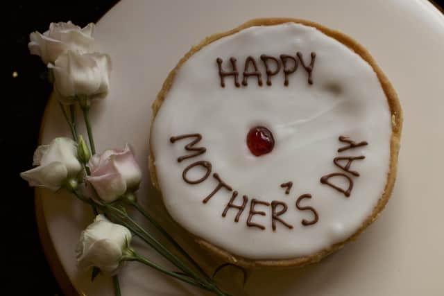 Mother's Day Iced Cherry Bakewell Tart costs £17.15 from the Bakewell Tart Shop on Market Street, Bakewell (photo: Jen Bell)