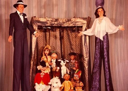 Peter and Sue Barbour with their puppets.