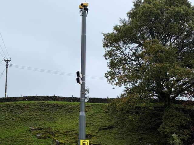 One of the new speed cameras installed on the A5004 between Buxton and Whaley Bridge. Photo Councillor Ruth George