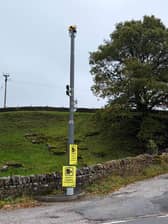One of the new speed cameras installed on the A5004 between Buxton and Whaley Bridge. Photo Councillor Ruth George