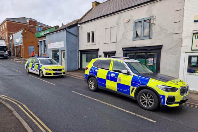 A number of police vehicles were spotted in the town centre. 
Credit: Paul Burdett