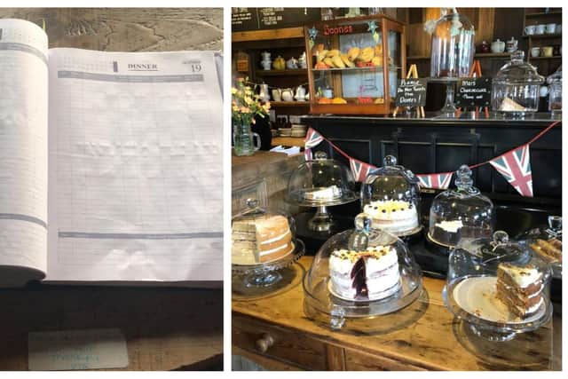 The Vintage Tea Rooms in Chesterfield shared this photo of its empty bookings diary and warned things were 'looking pretty grim' under Tier 2 restrictions